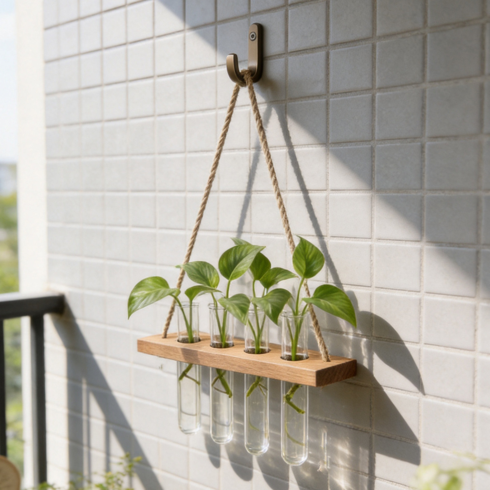 木製ベースの植物育成ステーション、ガラス製試験管花瓶スタンド - Propagation Station Vase のレビューと価格